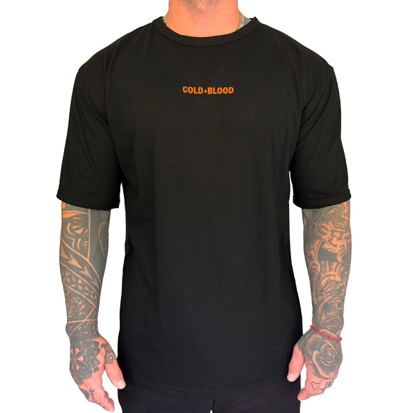 POLERA BASIC BLACK & ORANGE